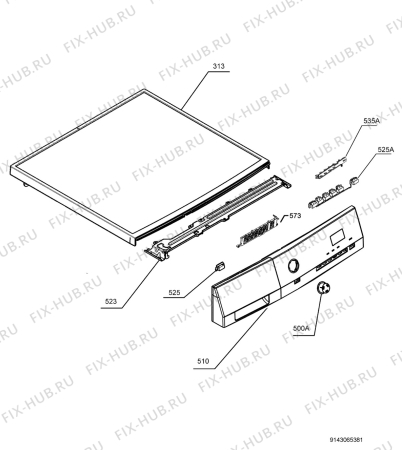 Схема №1 L61476FL с изображением Кнопка, ручка переключения для стиральной машины Aeg 1366126108